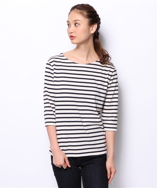 BEAMS LIGHTS Women's（ビームスライツ ウィメンズ）の「BEAMS LIGHTS× CHANTECLAIR / 天竺ボーダーTシャツ（Tシャツ/カットソー・レディース・サックスブルー/ネイビー/その他1・FREE）」の2枚目の写真