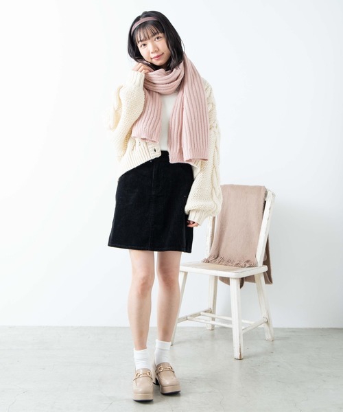 WEGO(ウィゴー)の「WEGO/リブマフラー(マフラー・レディース・ホワイト/ライトグレー/カーキ/ライトブラウン/ダークグレー/ライトピンク・FREE)」の10枚目の写真