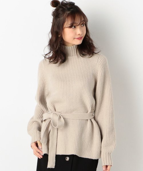 archives（アルシーヴ）の「脇スリットリボン付きニットプルオーバー（ニット/セーター・レディース・グレー系その他/グリーン系その他/オフホワイト・MEDIUM）」の2枚目の写真