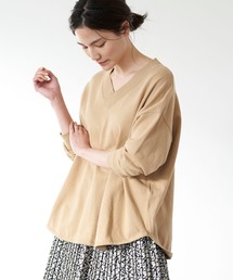 AMERICAN HOLIC | Vネック裾ラウンドニットプルオーバー(ニット/セーター)