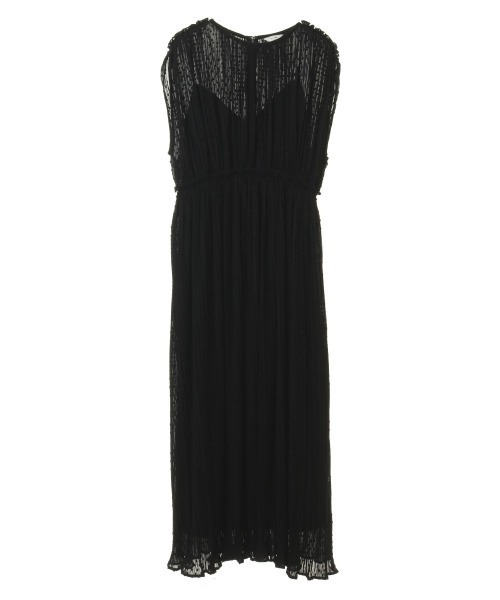 CLANE（クラネ）の「DOT JACQUARD PLEAT ONE PIECE（ワンピース）」 - WEAR