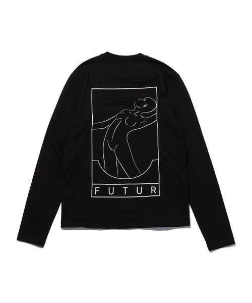 FUTUR（フューチャー）の「＜FUTUR＞ LOGO LS TEE/Tシャツ □□（Tシャツ/カットソー・メンズ・ブラック/ホワイト・LARGE/MEDIUM/X-LARGE）」の2枚目の写真