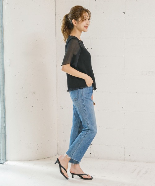 KOBE LETTUCE(コウベレタス)の「スクエアトゥトングミュールヒールサンダル(サンダル・レディース・ブラウン/グレイッシュベージュ/ブラック/オフホワイト・LL/L/S/M)」の10枚目の写真