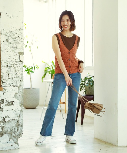 BAYFLOW(ベイフロー)の「ブーツカットデニム(デニムパンツ・レディース・ライトブルー/ブラック/ネイビー/ブルー・LARGE/SMALL/MEDIUM)」の22枚目の写真