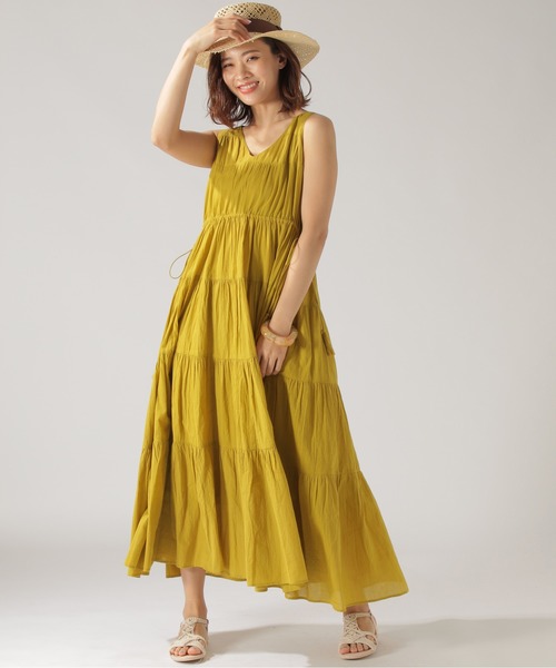 BAYFLOW（ベイフロー）の「ティアードワンピース（ワンピース・レディース・オレンジ/マスタード/チャコール・FREE）」の6枚目の写真