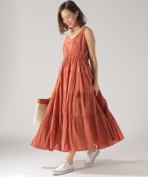 BAYFLOW（ベイフロー）の「ティアードワンピース（ワンピース・レディース・オレンジ/マスタード/チャコール・FREE）」の17枚目の写真