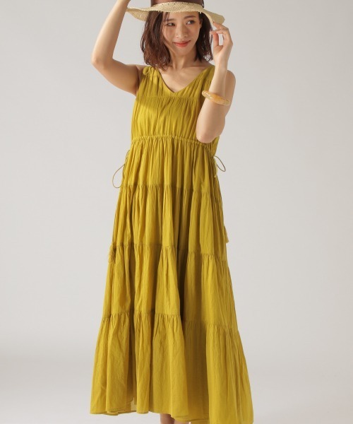 BAYFLOW（ベイフロー）の「ティアードワンピース（ワンピース・レディース・オレンジ/マスタード/チャコール・FREE）」の4枚目の写真