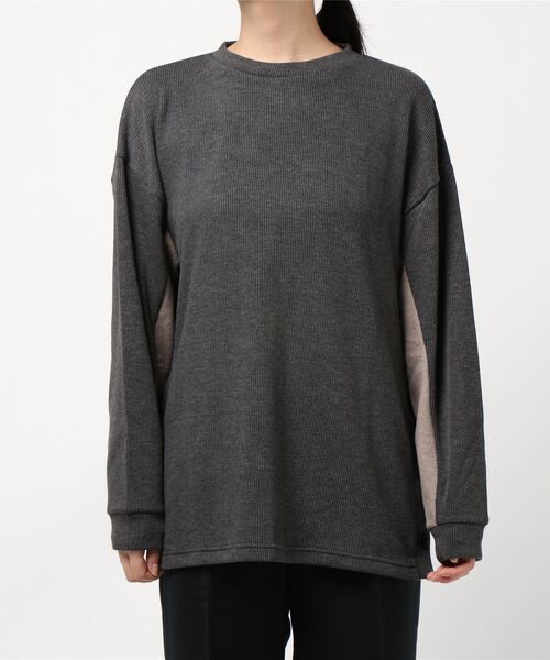 TRAP/U (トラップユー)の「【TRAP/U】サイドボタン 長袖カットソー(Tシャツ/カットソー・メンズ・カーキ/チャコールグレー/ブラック/ベージュ・MEDIUM/LARGE)」の22枚目の写真