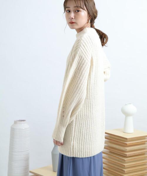 SENSE OF PLACE by URBAN RESEARCH（センスオブプレイスバイアーバンリサーチ）の「アゼルーズアイレットセーター（ニット/セーター・レディース・ブラック/ピンク/グリーン/アイボリー・FREE）」の6枚目の写真