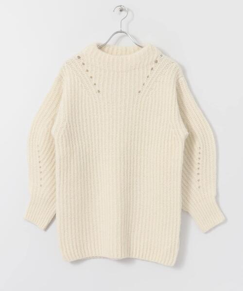 SENSE OF PLACE by URBAN RESEARCH（センスオブプレイスバイアーバンリサーチ）の「アゼルーズアイレットセーター（ニット/セーター・レディース・ブラック/ピンク/グリーン/アイボリー・FREE）」の8枚目の写真