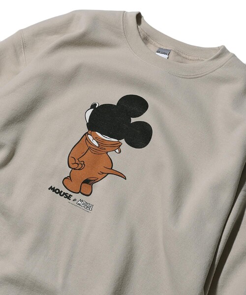 FREAK'S STORE(フリークスストア)の「WEB限定 The Fake News/ザフェイクニュース MOUSE IN MOUSE クルーネック スウェット(スウェット)」|ベージュ