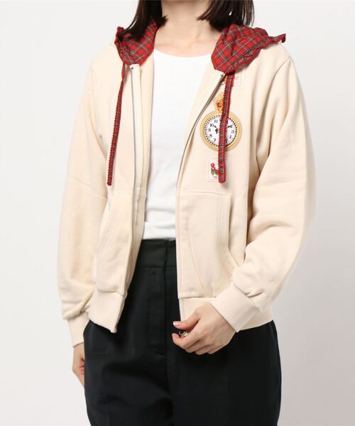 ピンクハウスワンダーラビットプリントパーカー4白アイボリーアリス