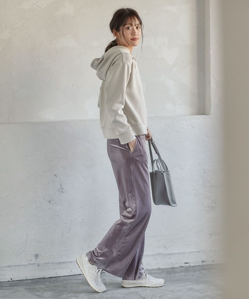 KOBE LETTUCE（コウベレタス）の「リブベロアワイドパンツ（その他パンツ・レディース・パープル系その他/ブラック/キャメル/ピンク系その他/ダークブラウン/ブルー系その他・FREE）」の13枚目の写真