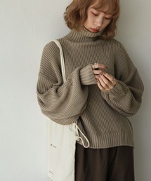 Chillfar | アゼ編みだぼっとハイネックニット(ニット/セーター)