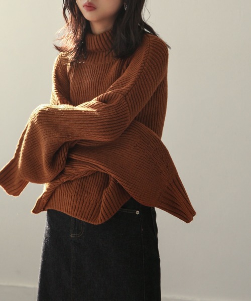CELINE ブラウン ハイネックニット CELINE ブラウン ハイネックニット
