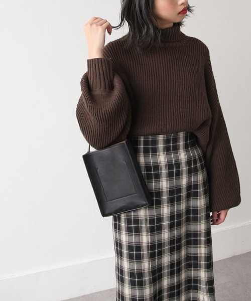 セール】アゼ編みだぼっとハイネックニット（ニット/セーター