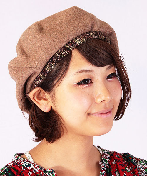 チャイハネ（チャイハネ）の「【チャイハネ】フェルトベレー帽（ハンチング/ベレー帽・レディース・ベージュ/グリーン/ネイビー/ブラウン/レッド・FREE）」の3枚目の写真