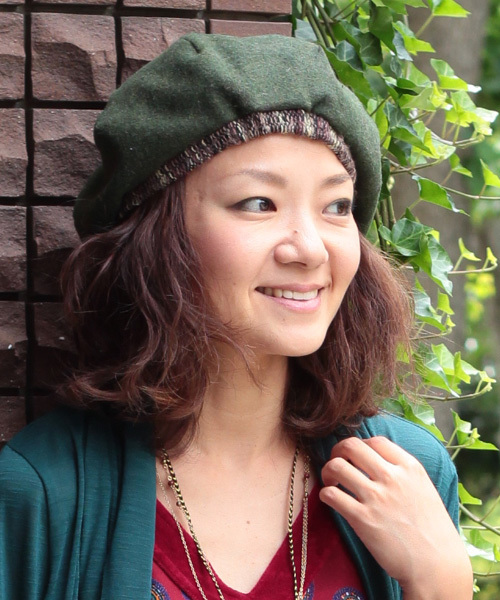 チャイハネ（チャイハネ）の「【チャイハネ】フェルトベレー帽（ハンチング/ベレー帽・レディース・ベージュ/グリーン/ネイビー/ブラウン/レッド・FREE）」の4枚目の写真