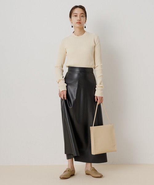 ADAM ET ROPE'（アダムエロペ）の「ワイドリブニットプルオーバー（ニット/セーター・レディース・ブラック/ミント/クリーム・FREE）」の12枚目の写真