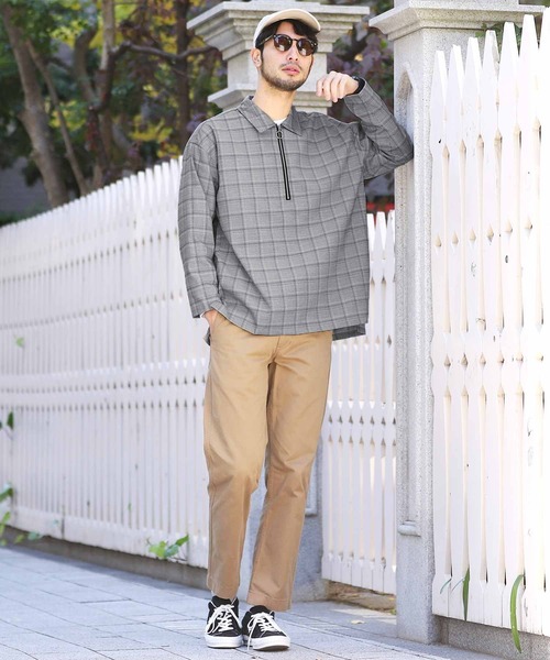 jiggys shop（ジギーズショップ）の「チェック柄 ハーフZIP