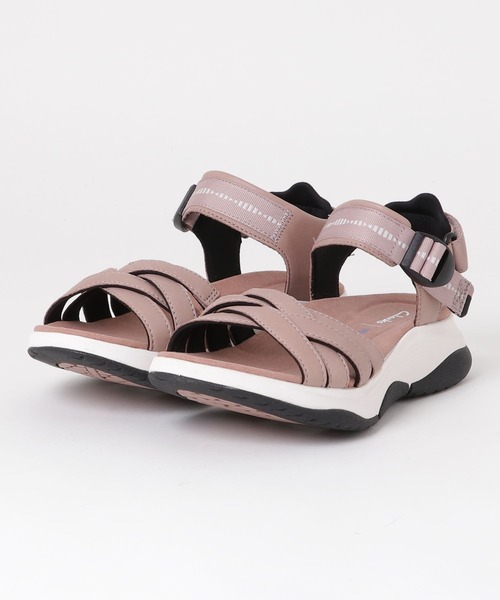 Clarks(クラークス)の「Wave2.0 Sail. / ウェーブ2.0セイル (ダスティピンクレザー/テキストコンビ)(サンダル・レディース・ピンク・UK3.5/UK5/UK4.5/UK5.5/UK4/UK6/UK3)」の1枚目の写真