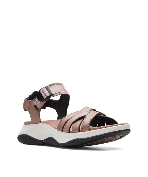 Clarks(クラークス)の「Wave2.0 Sail. / ウェーブ2.0セイル (ダスティピンクレザー/テキストコンビ)(サンダル・レディース・ピンク・UK3.5/UK5/UK4.5/UK5.5/UK4/UK6/UK3)」の4枚目の写真