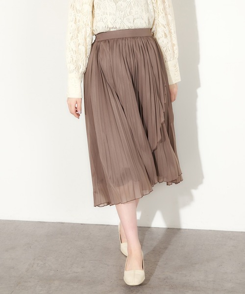 natural couture（ナチュラルクチュール）の「やわらかシアープリーツラップスカート（スカート・レディース・ミント/サックスブルー/ブラウン/オフホワイト・FREE）」の3枚目の写真