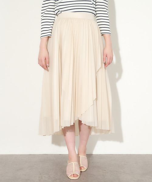 natural couture（ナチュラルクチュール）の「やわらかシアープリーツラップスカート（スカート・レディース・ミント/サックスブルー/ブラウン/オフホワイト・FREE）」の18枚目の写真