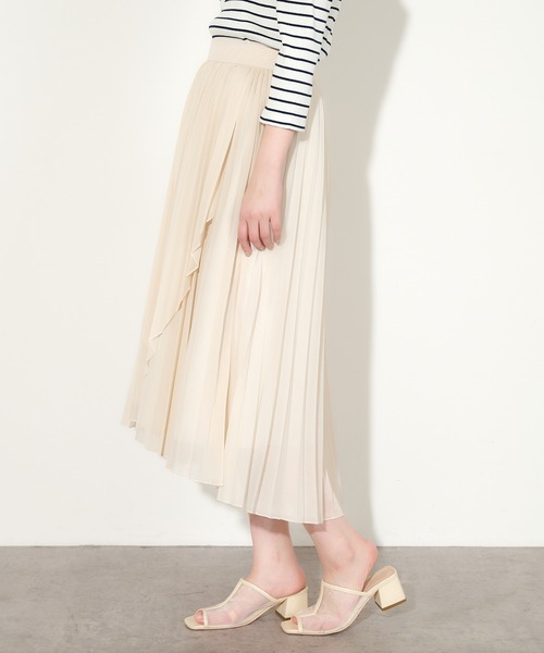 natural couture（ナチュラルクチュール）の「やわらかシアープリーツラップスカート（スカート・レディース・ミント/サックスブルー/ブラウン/オフホワイト・FREE）」の15枚目の写真