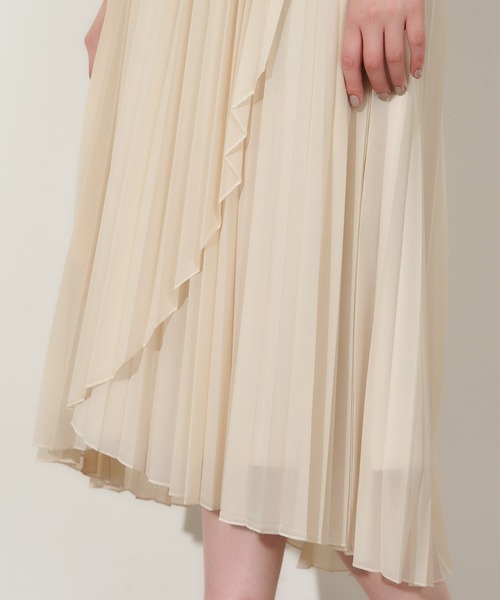 natural couture（ナチュラルクチュール）の「やわらかシアープリーツラップスカート（スカート・レディース・ミント/サックスブルー/ブラウン/オフホワイト・FREE）」の7枚目の写真