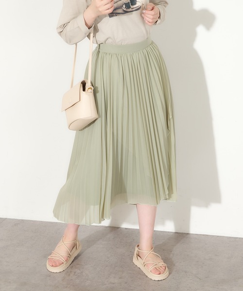 natural couture（ナチュラルクチュール）の「やわらかシアープリーツラップスカート（スカート・レディース・ミント/サックスブルー/ブラウン/オフホワイト・FREE）」の17枚目の写真