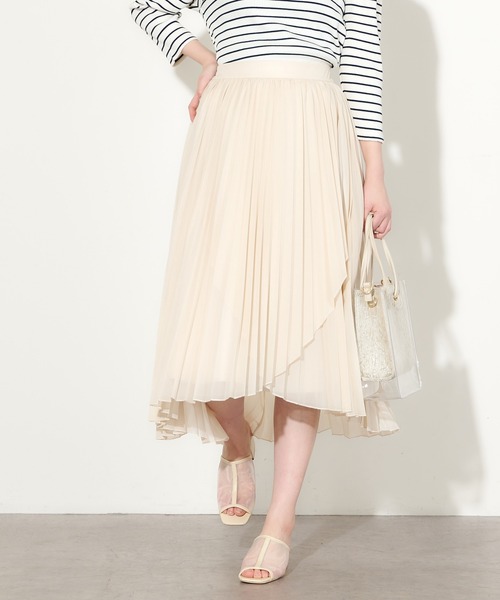 natural couture（ナチュラルクチュール）の「やわらかシアープリーツラップスカート（スカート・レディース・ミント/サックスブルー/ブラウン/オフホワイト・FREE）」の16枚目の写真