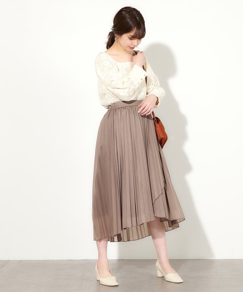 natural couture（ナチュラルクチュール）の「やわらかシアープリーツラップスカート（スカート・レディース・ミント/サックスブルー/ブラウン/オフホワイト・FREE）」の22枚目の写真