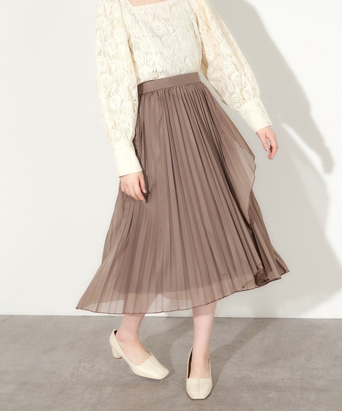 natural couture（ナチュラルクチュール）の「やわらかシアープリーツラップスカート（スカート・レディース・ミント/サックスブルー/ブラウン/オフホワイト・FREE）」の8枚目の写真