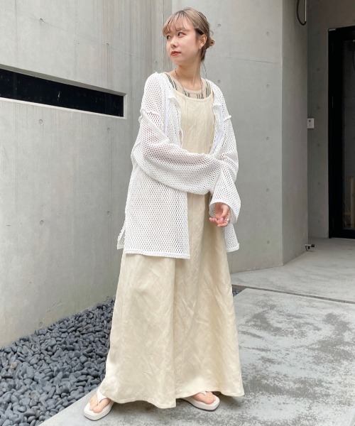 Kastane(カスタネ)の「リネンタックキャミワンピース(ワンピース・レディース・オレンジ/アイボリー/グリーン系その他・1/2)」の11枚目の写真