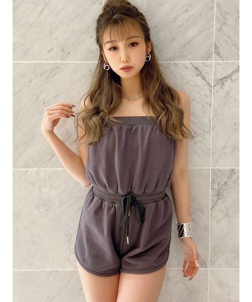 GYDA（ジェイダ）の「スウェットベアロンパース（つなぎ/オールインワン・レディース・オフホワイト/チャコールグレー/グレー・FREE）」の10枚目の写真