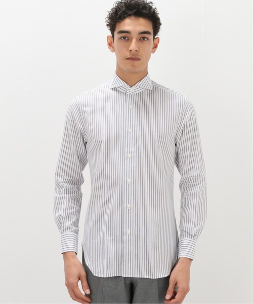 EDIFICE（エディフィス）の「ホリゾンタルカラー パナマ ストライプシャツ（ビジネスシャツ・メンズ・チョコ・39/38/40/37）」の7枚目の写真