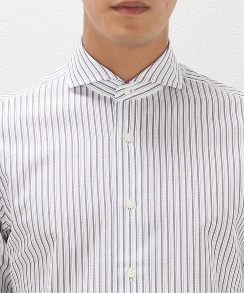 EDIFICE（エディフィス）の「ホリゾンタルカラー パナマ ストライプシャツ（ビジネスシャツ・メンズ・チョコ・39/38/40/37）」の12枚目の写真