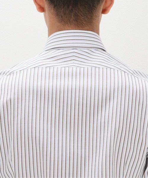 EDIFICE（エディフィス）の「ホリゾンタルカラー パナマ ストライプシャツ（ビジネスシャツ・メンズ・チョコ・39/38/40/37）」の5枚目の写真