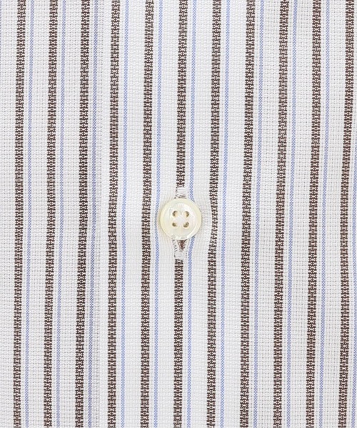 EDIFICE（エディフィス）の「ホリゾンタルカラー パナマ ストライプシャツ（ビジネスシャツ・メンズ・チョコ・39/38/40/37）」の14枚目の写真