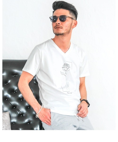 GOSTAR DE FUGA(ゴスタール ジフーガ)の「『GOSTAR DE FUGA』ラインストーン半袖VネックTシャツ(Tシャツ/カットソー・メンズ・ホワイト/ブラック・M/L)」の17枚目の写真