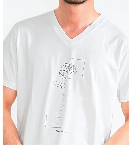 GOSTAR DE FUGA(ゴスタール ジフーガ)の「『GOSTAR DE FUGA』ラインストーン半袖VネックTシャツ(Tシャツ/カットソー・メンズ・ホワイト/ブラック・M/L)」の12枚目の写真