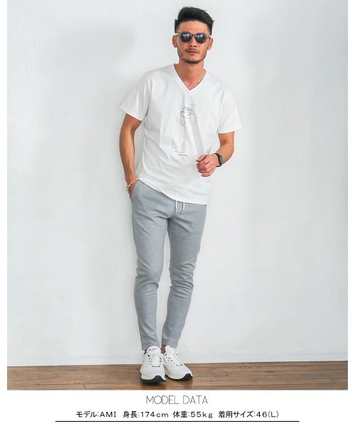 GOSTAR DE FUGA(ゴスタール ジフーガ)の「『GOSTAR DE FUGA』ラインストーン半袖VネックTシャツ(Tシャツ/カットソー・メンズ・ホワイト/ブラック・M/L)」の8枚目の写真