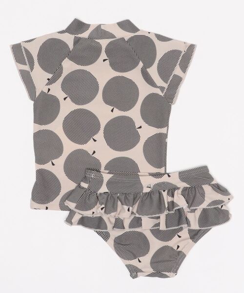 quoti use fith（クゥオティ　ユース　フィス）の「リンゴ柄 ガールズセットアップ（水着・キッズ・ブラック/ブルー/レッド・80/120/100/110/130/90）」の4枚目の写真