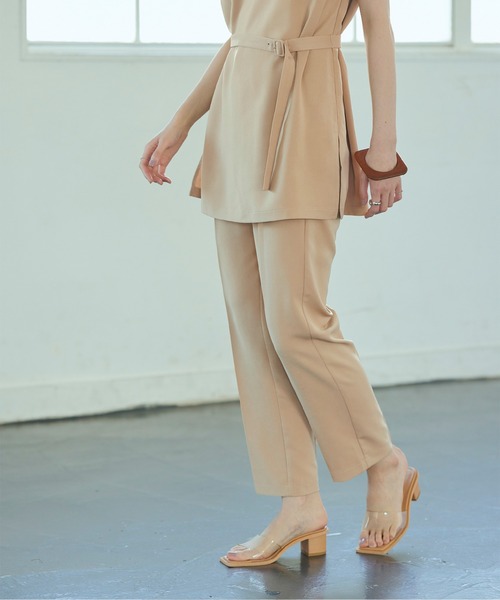 titivate（ティティベイト）の「ｾﾝﾀｰﾌﾟﾚｽｽﾗｯｸｽﾃｰﾊﾟｰﾄﾞﾊﾟﾝﾂ（その他パンツ・レディース・ベージュ/チャコール/イエロー/ライトグリーン・M/S/L）」の11枚目の写真