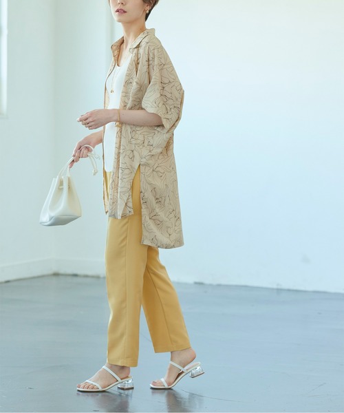 titivate（ティティベイト）の「ｾﾝﾀｰﾌﾟﾚｽｽﾗｯｸｽﾃｰﾊﾟｰﾄﾞﾊﾟﾝﾂ（その他パンツ・レディース・ベージュ/チャコール/イエロー/ライトグリーン・M/S/L）」の14枚目の写真