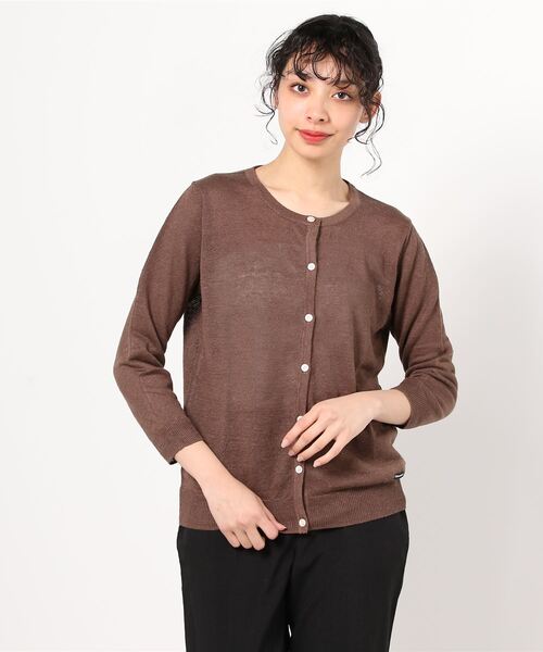 MANASTASH（マナスタッシュ）の「MANASTASH/マナスタッシュ　リネン　UVカットカーディガン（カーディガン/ボレロ・レディース・ブラック/グレー/レッド/ブラウン/イエロー・FREE）」の3枚目の写真