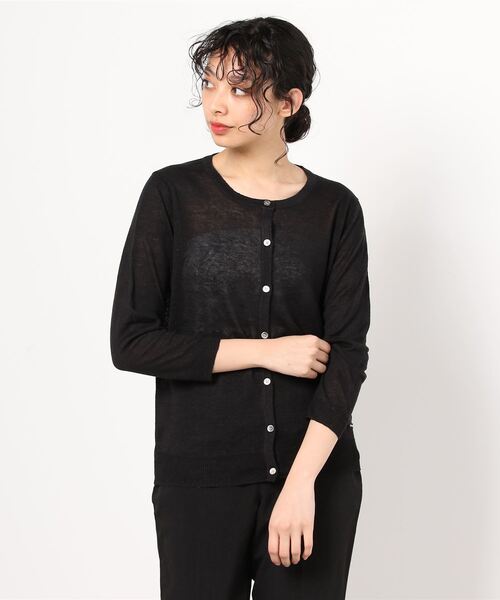 MANASTASH（マナスタッシュ）の「MANASTASH/マナスタッシュ　リネン　UVカットカーディガン（カーディガン/ボレロ・レディース・ブラック/グレー/レッド/ブラウン/イエロー・FREE）」の2枚目の写真