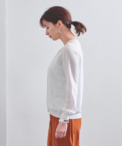 UNITED ARROWS（ユナイテッドアローズ）の「UBC ハイツイストコットン クルーネック カーディガン（カーディガン/ボレロ・レディース・ホワイト/ダークグレー/ブラック/ケリー・FREE）」の6枚目の写真