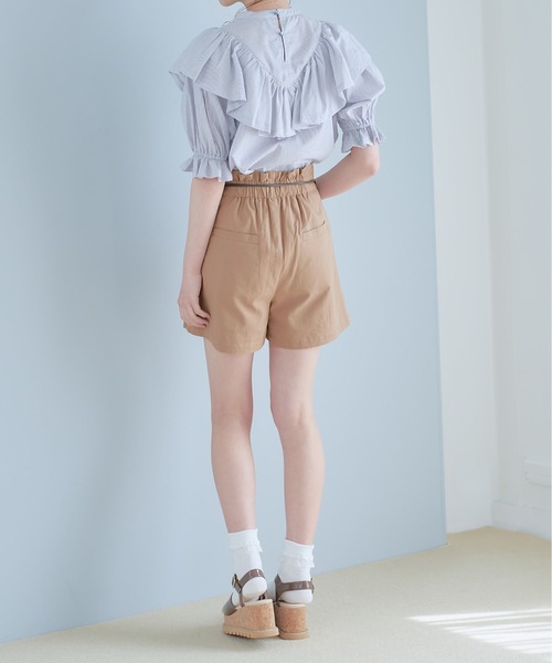 OLIVE des OLIVE（オリーブデオリーブ）の「リボン付きハイウエストショートパンツ（その他パンツ・レディース・ブルー/ワンウォッシュ/ダークベージュ・FREE）」の9枚目の写真